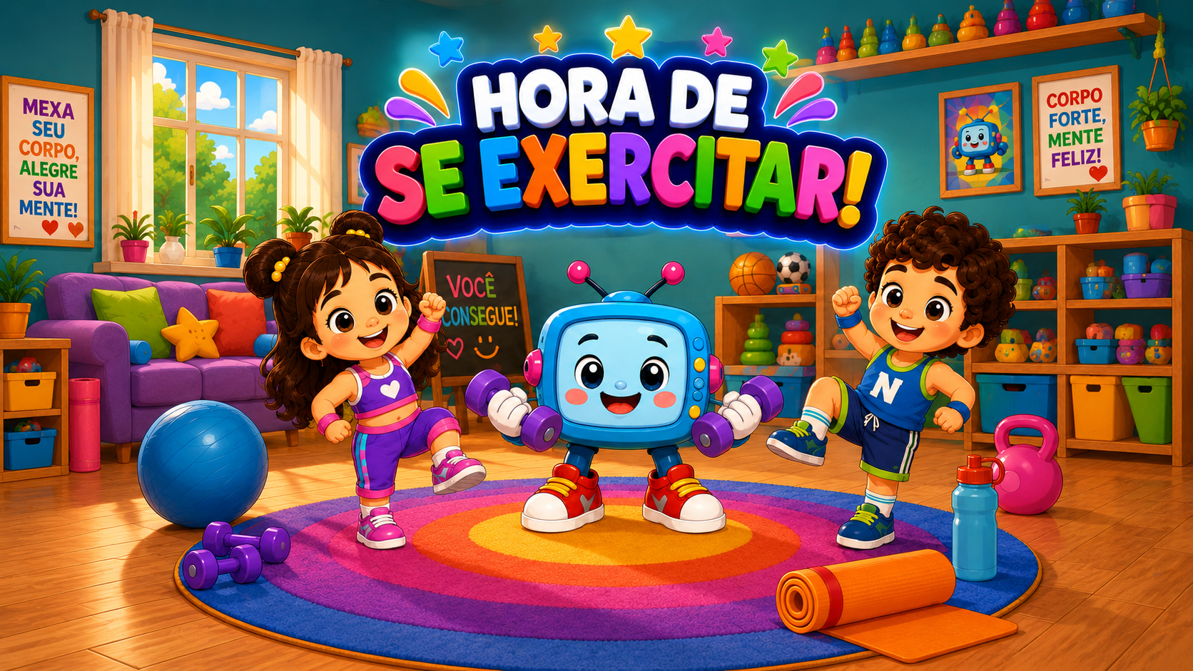 Bella, Noah e BIPI juntos na hora de se exercitar