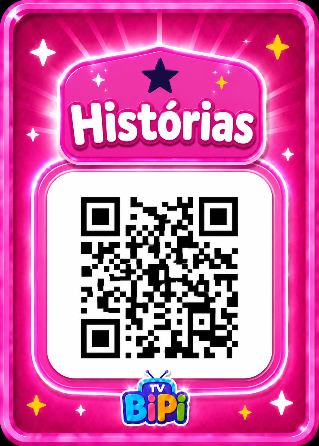 Cartão rosa de Histórias com QR Code
